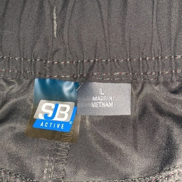 SB Active Womens Cargo Shorts L Polyester Gray Red Stripe - Picture 3 of 9